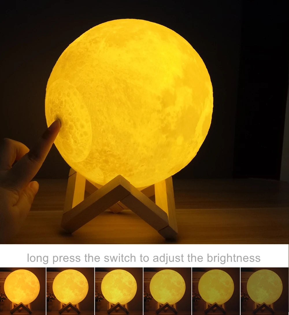 Lámpara de luna impresa en 3D