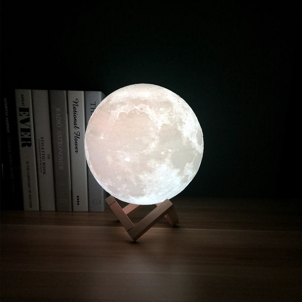 Lámpara de luna impresa en 3D