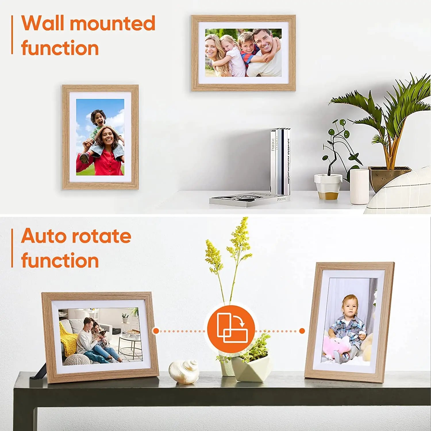 Digital Photo Frame - Wooden Finish