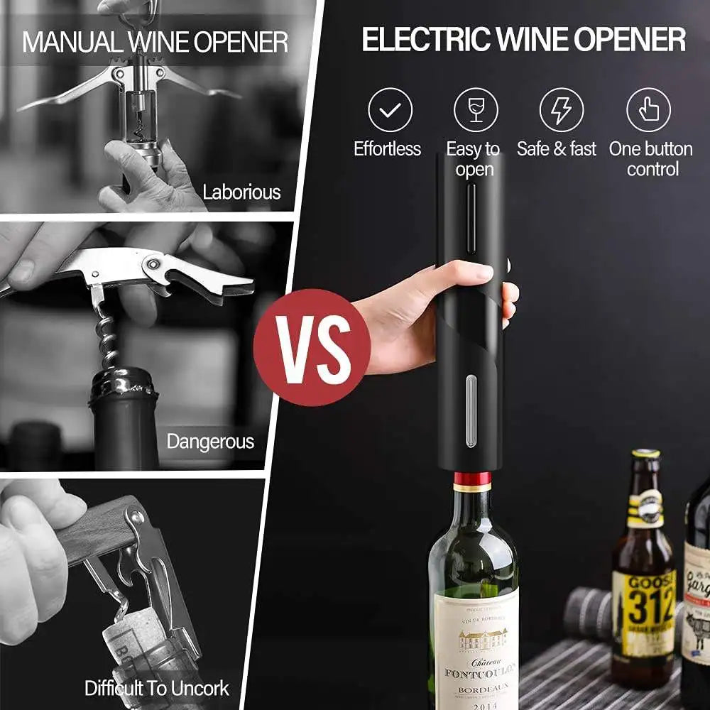 Abridor de vino eléctrico automático con cortador de papel de aluminio