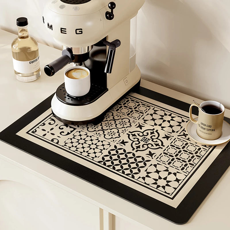 Print Drain Mats - Water Absorbent Kitchen Pad