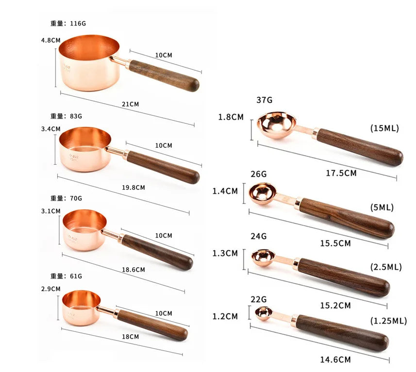 Rose Gold Measuring Spoons Set