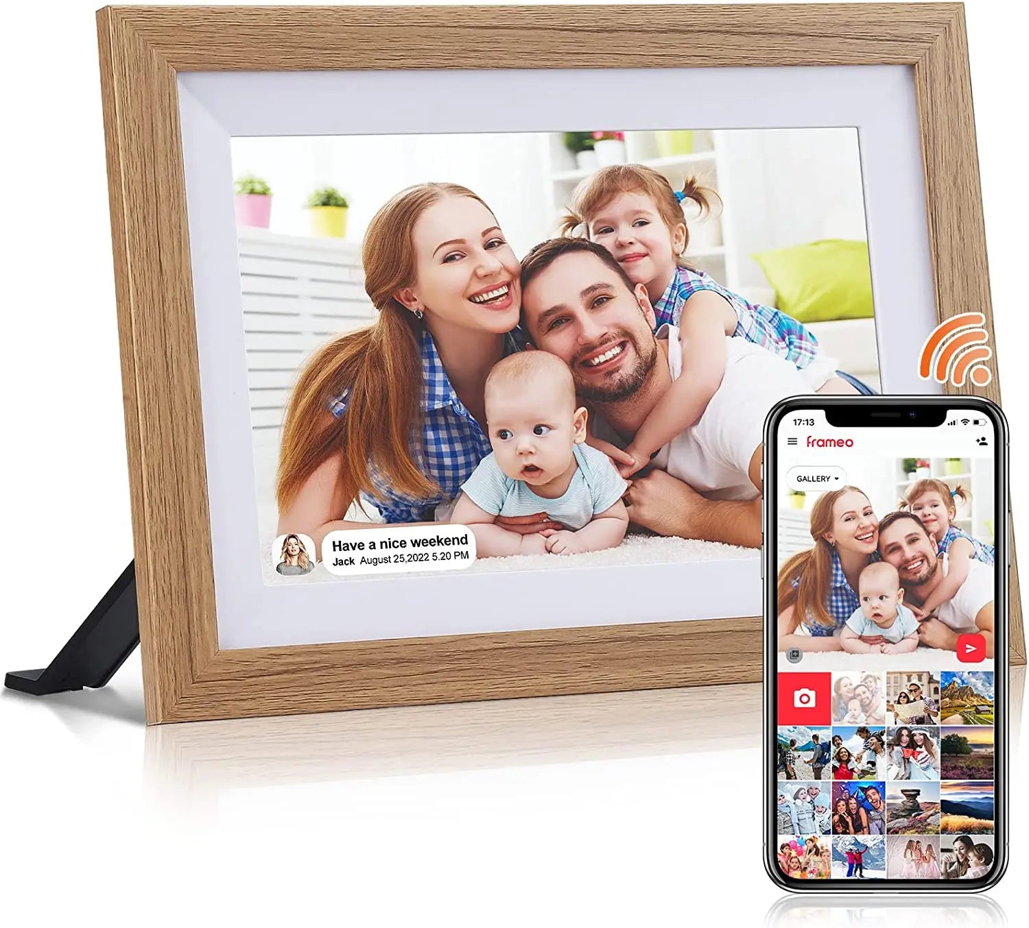 Digital Photo Frame - Wooden Finish