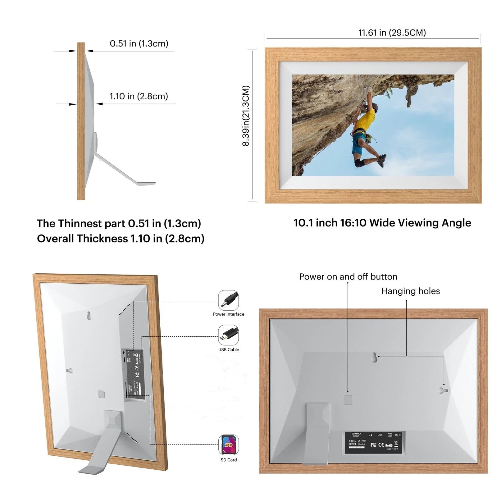 Digital Photo Frame - Wooden Finish